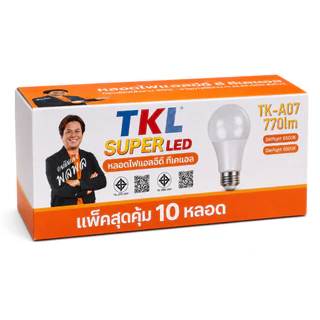 【แพ็คสุดคุ้ม 10 หลอด】 หลอดไฟ LED E27 3W-24W 220V แสงขาว/วอร์ม สว่างจัด ประหยัดไฟ