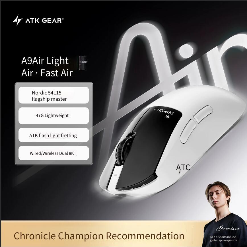 ATK GEAR Dragonfly A9Air Ultimate Edition Dual 8K Gaming Mouse