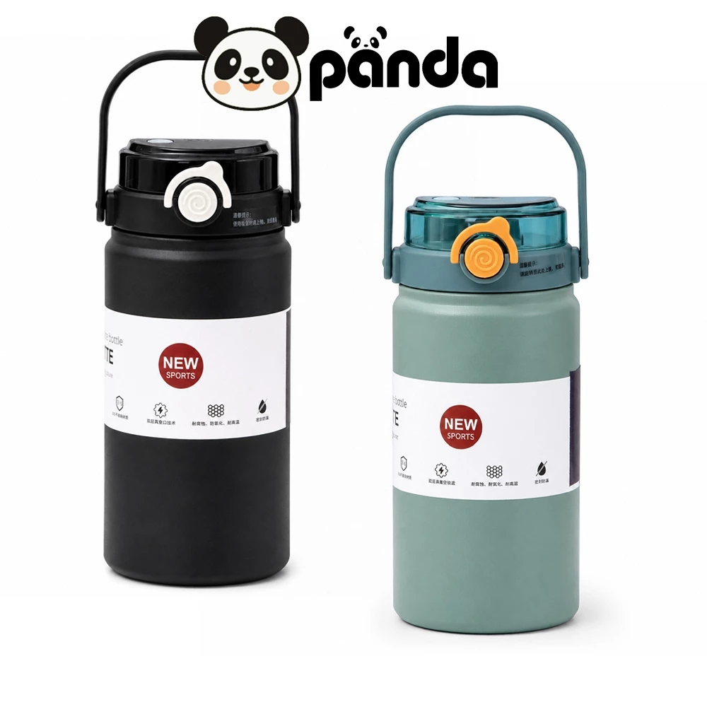 PANDA กระบอกน้ำเก็บอุณหภูมิร้อน-เย็น 1000ml 1200ml สแตนเลส316 กระติกน้ำสแตนเลสเกรด เก็บเย็นยาวนานข้ามวัน ฝากันหก100%