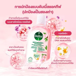 Dettol เดทตอล น้ำยาฆ่าเชื้อเดทตอล น้ำยาฆ่าเชื้อโรค สูตรใหม่ สูตรทำจากธรรมชาติ กลิ่นบลอสซัม แอนด์ เกรปฟรุต 1,000มล.X1