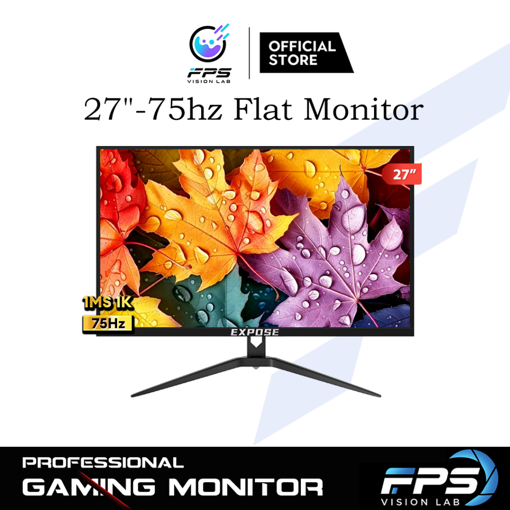 27inch จอมอนิเตอร์ ขนาด 27″ 75hz Flat screen และ จอขนาด IPS Full HD 1080P