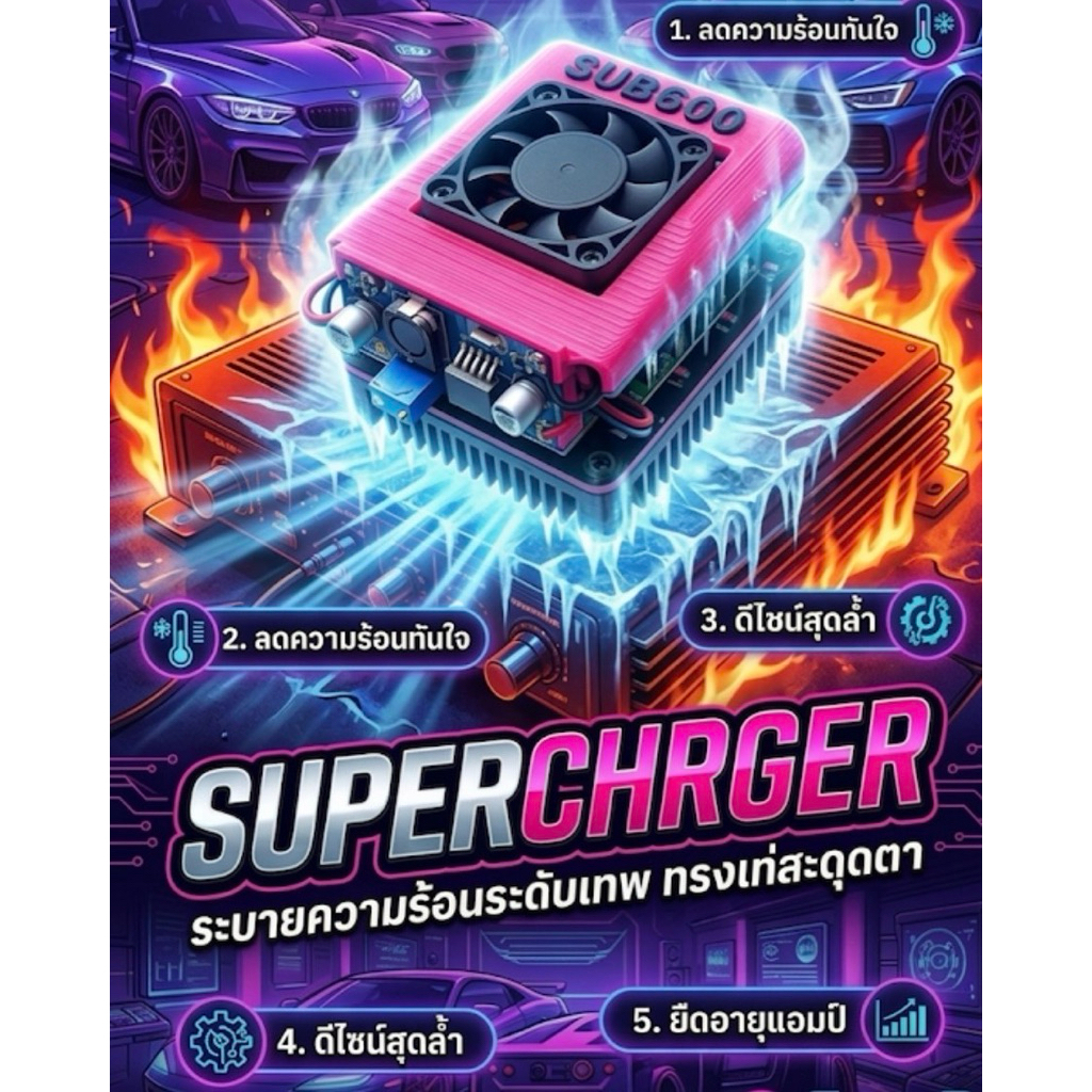พัดลมแอมป์ sub600 ทรง superchager เท่ๆ