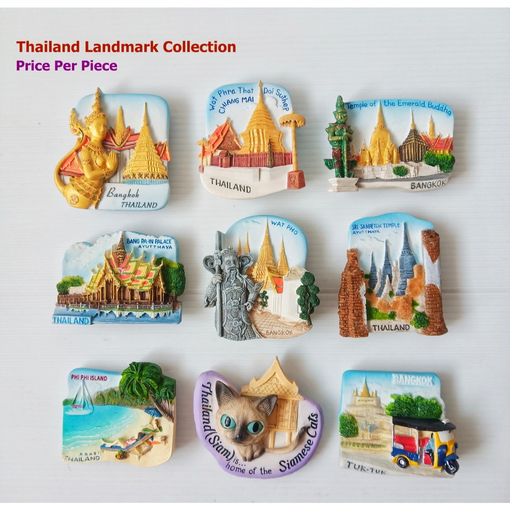 โมเดลภาพสถานที่ท่องเที่ยวสำหรับติดตู้เย็น Perfect gift for travelers to Thailand, magnet model for their Refrigerator #2