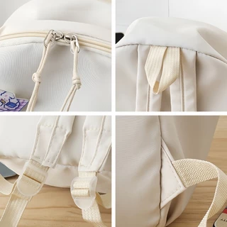พร้อมจัดส่ง กระเป๋าเป้นักเรียนเกาหลีน่ารัก ดีไซน์เรียบง่าย สีพาสเทล