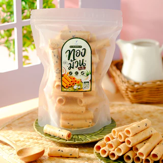 ทองม้วนกะทิ กรอบบาง หอมกะทิแท้ เคี้ยวเพลิน สูตรกะทิแท้ กรอบ หอม มัน อร่อยลงตัว