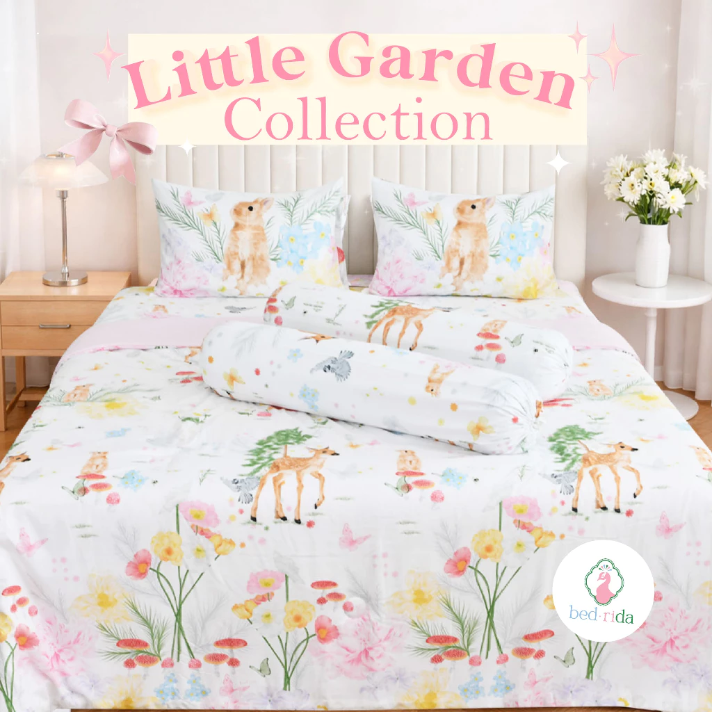 BEDRIDA ชุดผ้าปูที่นอนครบเซ็ต พร้อมผ้านวมพิมพ์ลายทูโทน Little Garden Collection