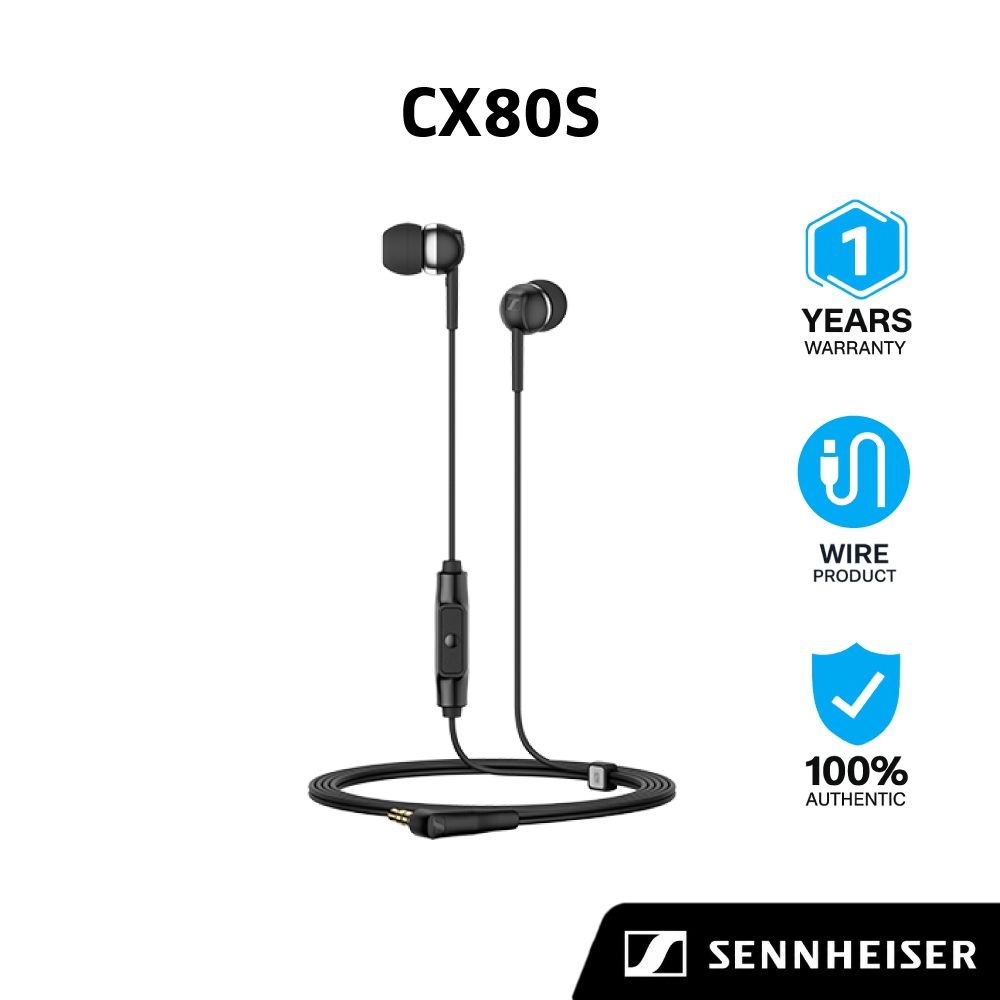 Sennheiser CX80S หูฟังแบบมีสายสวมใส่สบาย ให้เสียงที่เป็นธรรชาติ มาพร้อมปุ่มอัจฉริยะแบบอินไลน์สำหรับจัดการโทรและเพลง