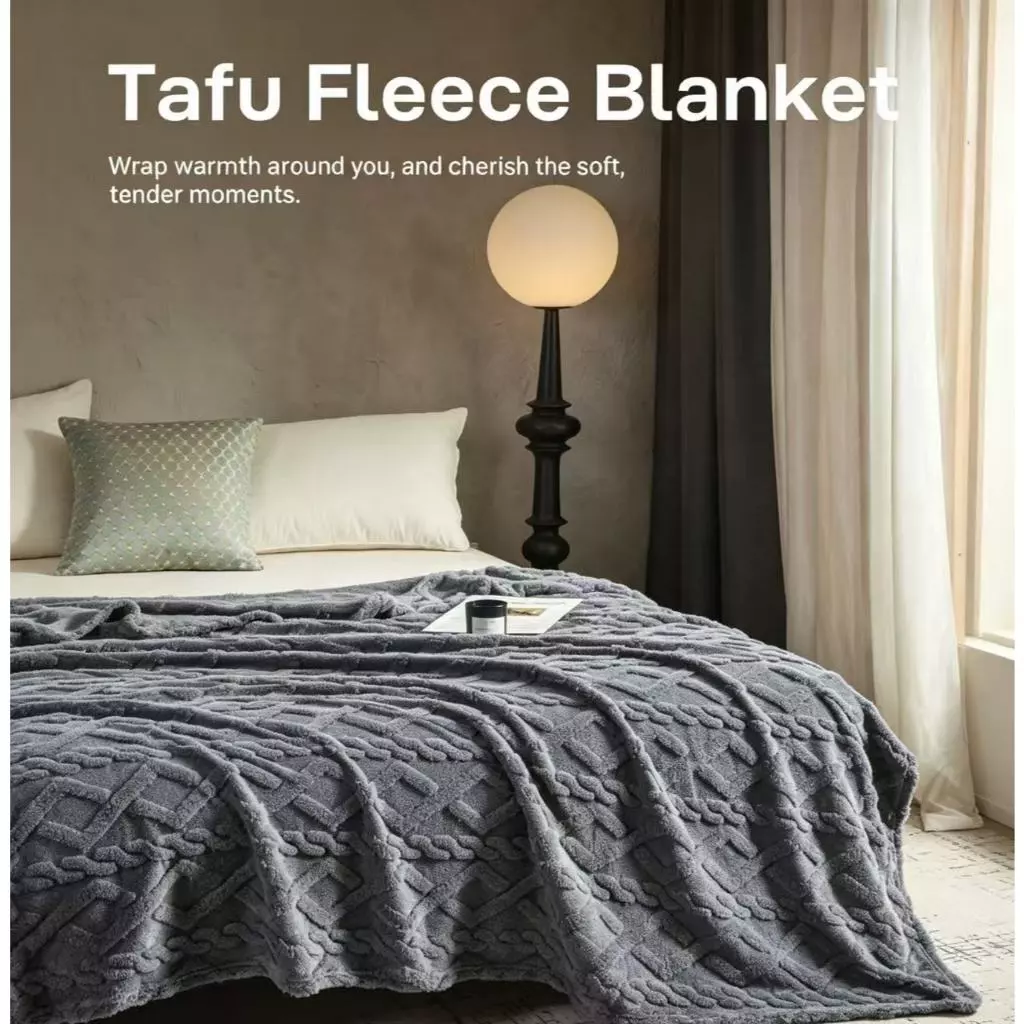 ผ้าห่มขนสัตว์ตาฟู Tafu Fleece นุ่มละมุนเหมือนสัมผัสเมฆ กันไฟฟ้าสถิตย์ เก็บความอบอุ่นได้ดี ผ้าห่มใช้เตียง/โซฟา พกพาได้