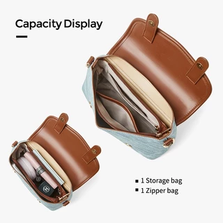 NAWOELITE Cambridge Bag กระเป๋าหนัง PUคลาสสิก กระเป๋าถือทรงแซทเชล รุ่นเคมบริดจ์ ที่มีสไตล์และหรูหรา กระเป๋าสะพาย 5 สี