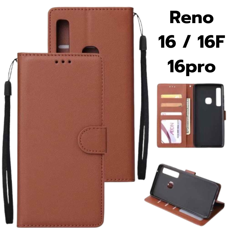 เคส สำหรับ Reno 16 / 16F / 16pro เคส กระเป๋า หนัง มีแม่เหล็กล็อค พร้อมส่ง ในไทย