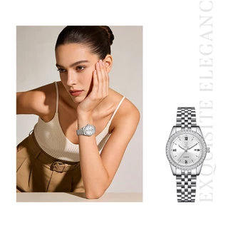 PLAYBOY นาฬิกา ผู้หญิง watch 100% ของแท้ ควอตซ์ สายสเตนเลส ฝังเพชร หน้าปัดนาฬิกา ทอง 3908