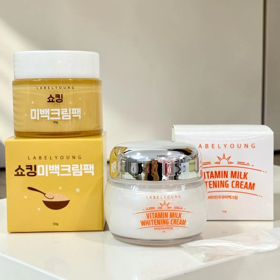 Labelyoung Shocking Vitamin Milk Whitening Cream 55g ครีมหน้าสด ช่วยมอบความชุ่มชื่น ลดเลือนจุดด่างดำ ฝ้า
