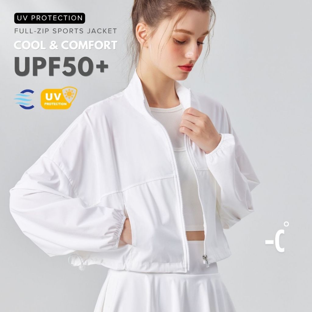 เสื้อแจ็คเก็ตสปอร์ตกันแดด UPF50+ ทรงหลวม มีกระเป๋า เนื้อผ้าเบาเย็น นุ่ม ลื่นใส่สบายตลอดวัน