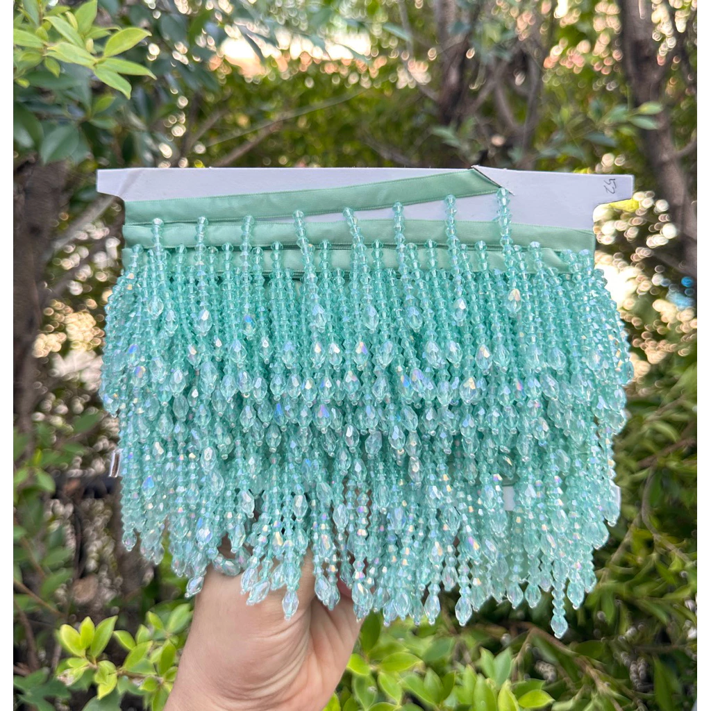 ชายครุยระย้า ชายครุยคริสตัล เงาสวยระยิบระยับสีสวย ราคาต่อ1หลา ใช้ตกแต่งเสื้อผ้า กระเป๋า งานฝีมือDiy