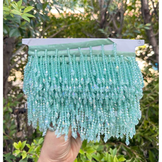 ชายครุยระย้า ชายครุยคริสตัล เงาสวยระยิบระยับสีสวย ราคาต่อ1หลา ใช้ตกแต่งเสื้อผ้า กระเป๋า งานฝีมือDiy