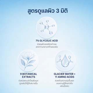 ICE LERSKIN Glycolic Acid 7% Exfoliating Toner | โทนเนอร์ผลัดเซลล์ผิว ผิวเรียบเนียน สีผิวแลดูสม่ำเสมอ