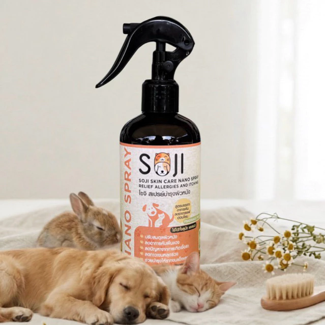 (แท้❗️เห็นผลไว) SOJI สเปรย์นาโนบำรุงผิวหนังเชื้อรา แมว สุนัข ลดอาการคัน เกา ผื่นแดง ขี้เรื้อนเปียก เรื้อนแห้ง