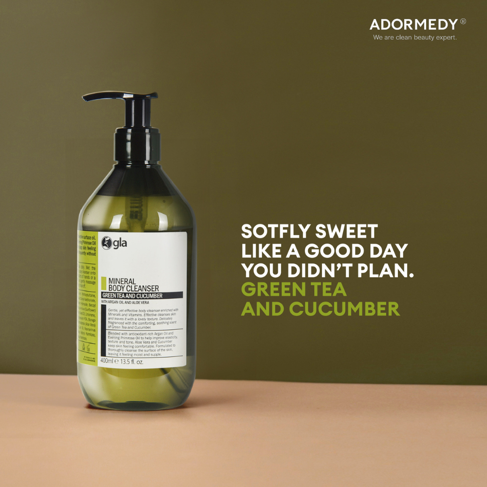 กล้า สบู่เหลวแร่ธาตุ กลิ่นชาเขียวและแตงกวา Gla Mineral Body Cleanser - Green Tea and Cucumber