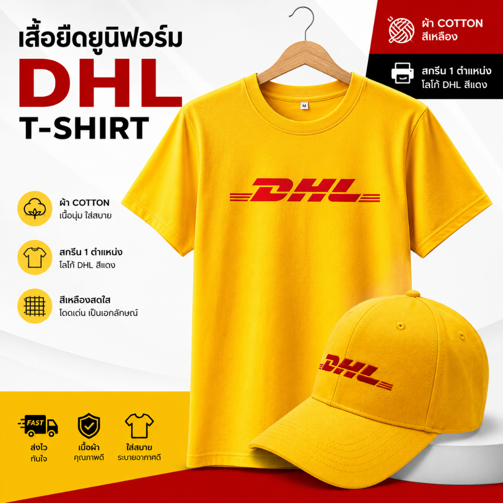 เสื้อยืดยูนิฟอร์ม และหมวกแก๊ป "เห็นเหลืองแบบนี้ รู้เลย