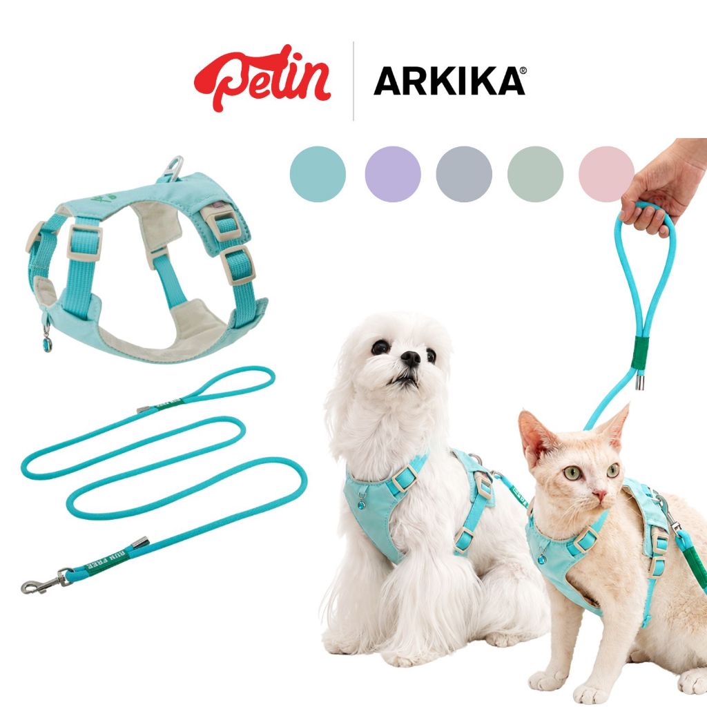 ARKIKA สายรัดอกพร้อมสายจูง สุนัข แมว สวมใส่สบาย ดีไซน์แบบเสื้อVest Harness สายจูงสุนัข สายรัดอกสุนัข