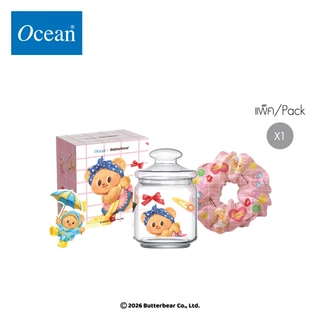 [OCEAN x BUTTERBEAR] เซตขวดโหล BUTTERBEAR RAINY COZY JAR W/PINK SCRUNCHIE SET