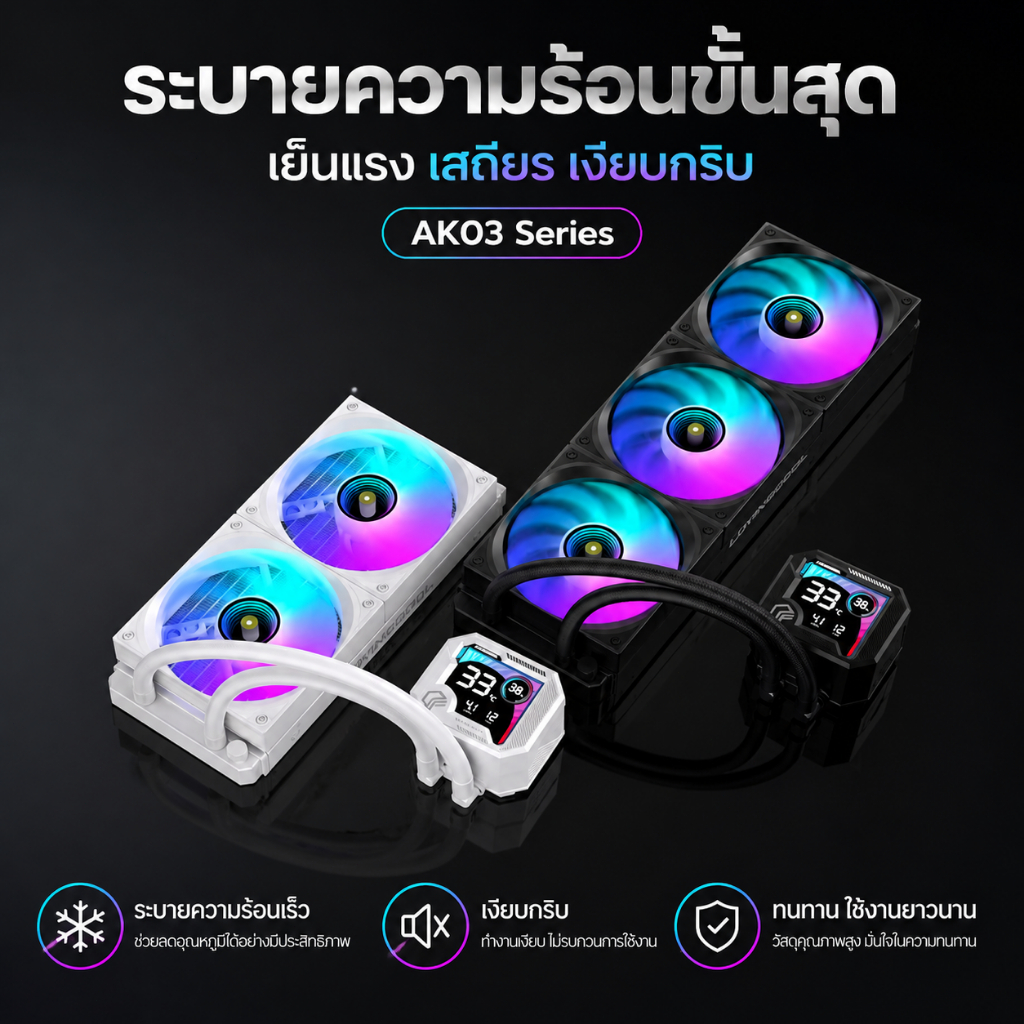 CPU LIQUID COOLER (ระบบระบายความร้อนด้วยน้ำ) LOVINGCOOL AK03 Series 240MM. For Intel / AMD (ของใหม่ ส่งจากไทย)
