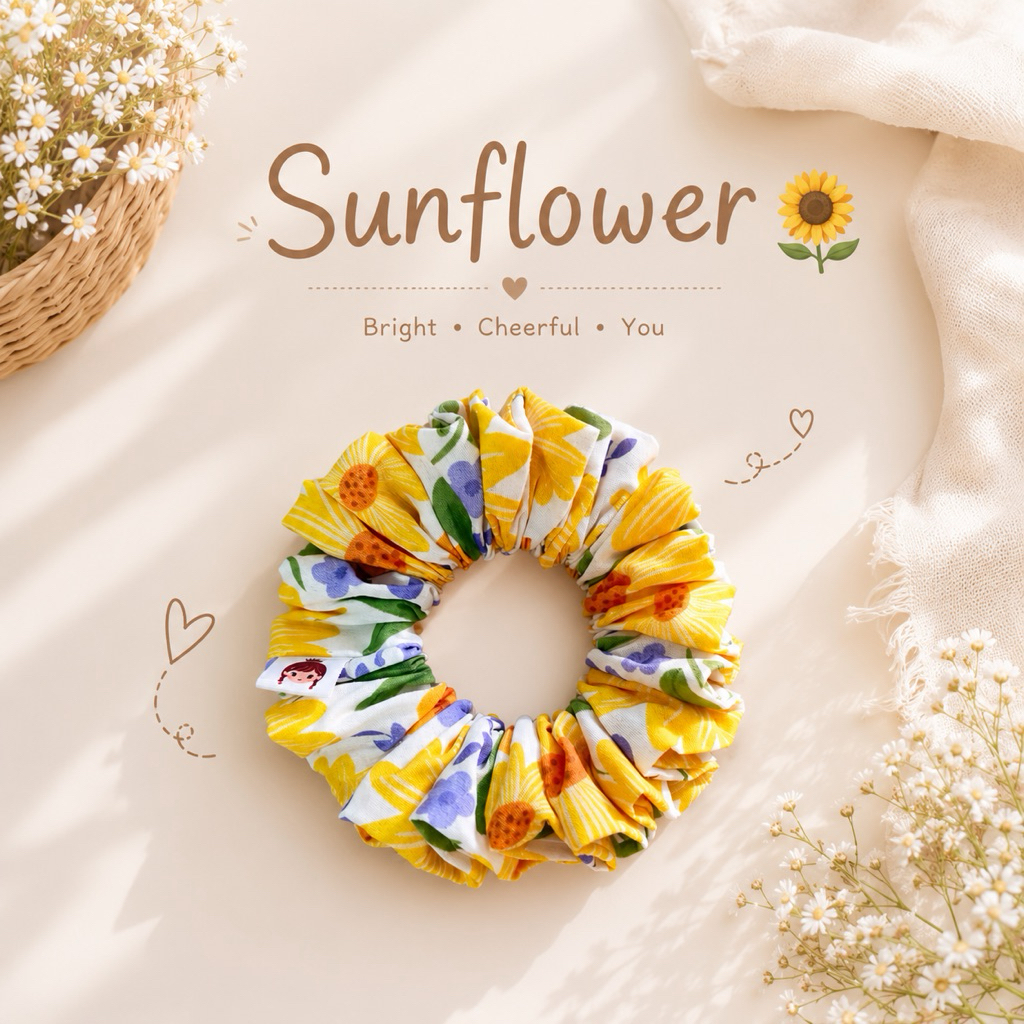 ยางรัดผม •BK-TIN HANDMADE• Sunflower 🌻