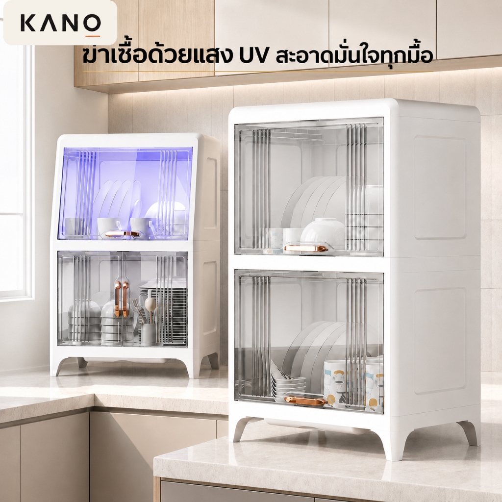 KANO ชั้นวางจาน ที่วางจาน ที่คว่ำจาน กันฝุ่นละออง กันแมลง มีถาดรองน้ำไหล รับน้ำหนักได้มากกว่า