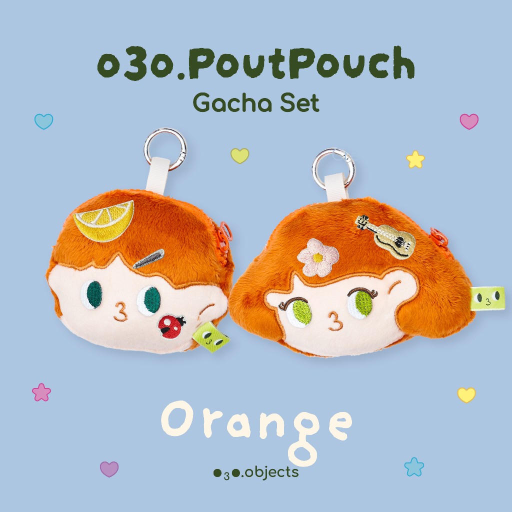 [DIY Gacha Set] - o3o.PoutPouch - Orange พวงกุญแจตุ๊กตา ตบแต่งเองได้