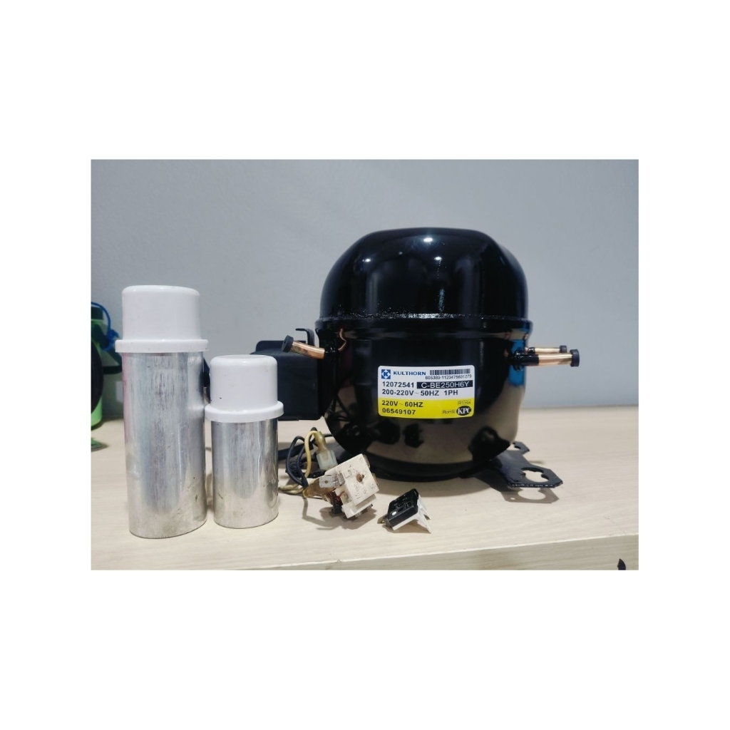 คอมตู้เย็น ตู้แช่ มือสอง รุ่น C-BE250H6Y ขนาด 1/4 - 1/3 แรง น้ำยา R134a อุปกรณ์ครบ พร้อมใช้งาน