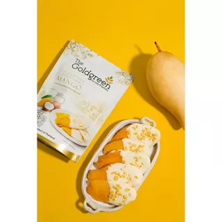 [ซองเดี่ยว] The Goldgreen - มะม่วงเคลือบครีมกะทิ MANGO COATED COCONUT MILK 100 กรัม