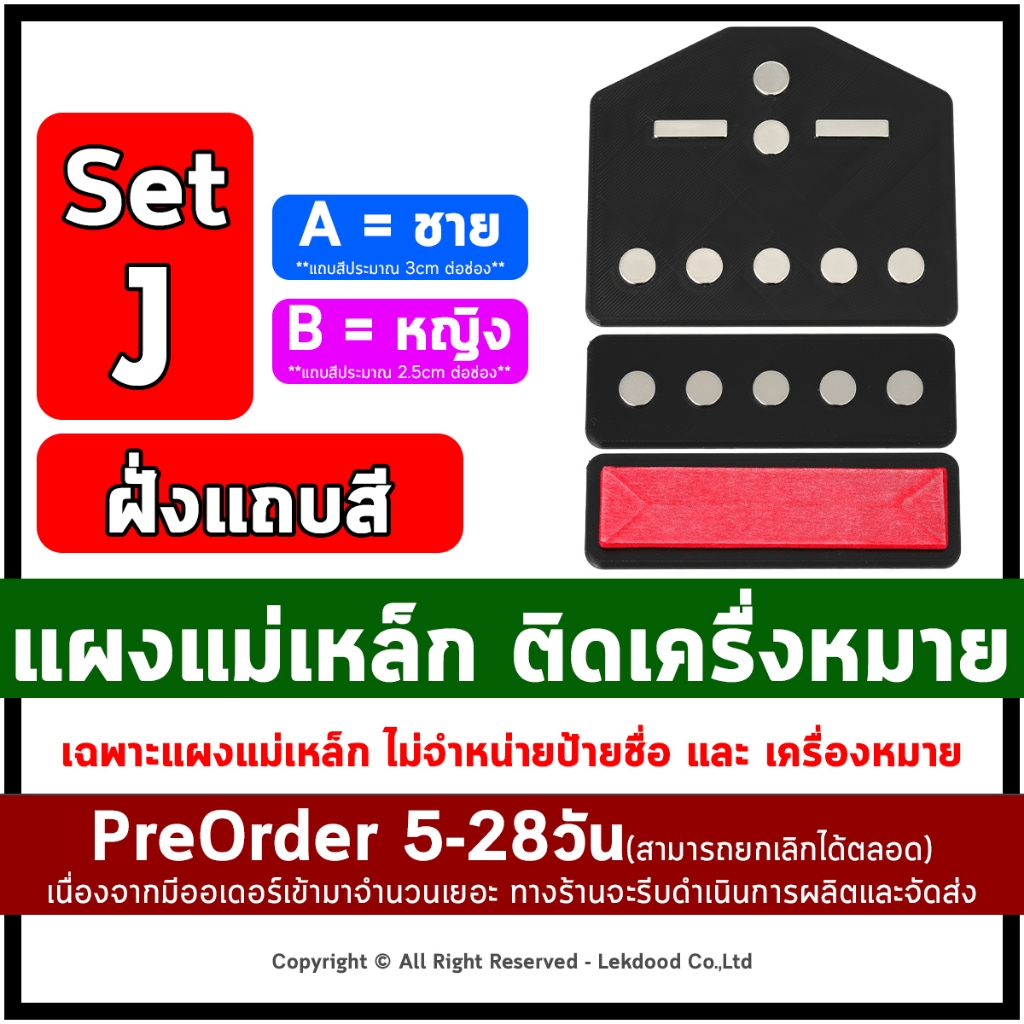 (ผลิตตามออเดอร์_5-28วัน_สามารถยกเลิกได้ตลอด) Set J (ฝั่งแถบสี) แผง แม่เหล็กติดเครื่องหมาย เครื่องหมายแม่เหล็ก