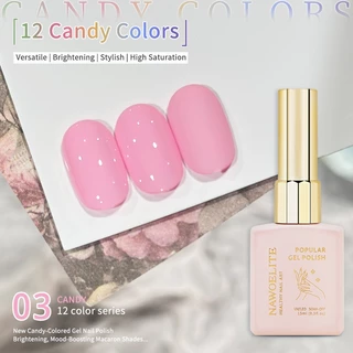 Nawoelite เล็บเจล สีทาเล็บเจล สีเจล เจลทาเล็บสีลูกกวาด 12 สี สีใสสดใส สวยน่ารัก สีสันชัดเจน ต้องใช้ไฟ LED/UV