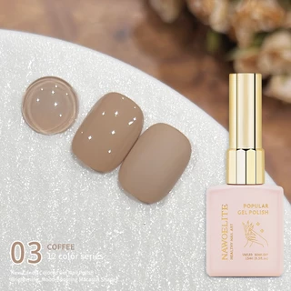 Nawoelite เจลสีทึบ สีเจลทาเล็บ เจลสีทึบ สีทาเล็บเจล มิลค์ คอฟฟี่ 12 สี 15ml สีสุภาพ อบLED/UV ไม่ต้องเจียร สีเรียบเนียน