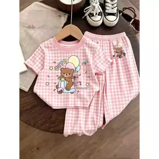 พร้อมส่ง bb55-bb62 9598 ชุดเด็กตารางหมี