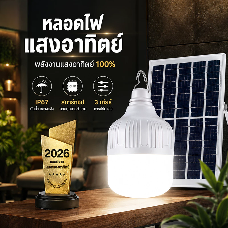 ไฟโซล่าเซลล์ 950000W LED พกพา กันน้ำ thumbnail 10