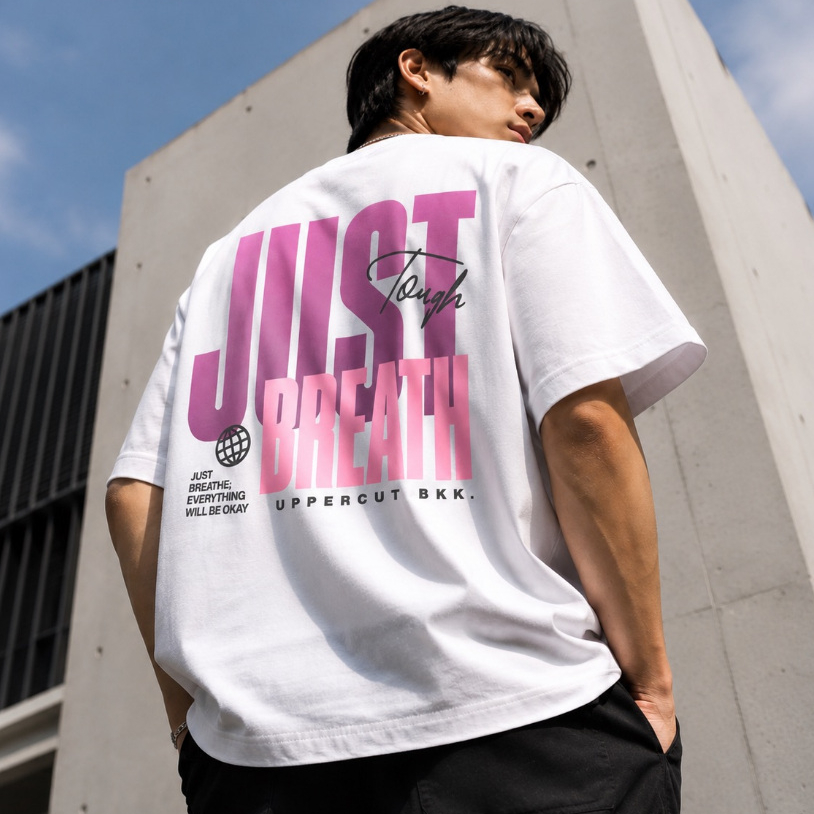 เสื้อยืด Streetwear Oversize ผู้ชาย สกรีนลาย U-037 "มีเก็บเงินปลายทาง"