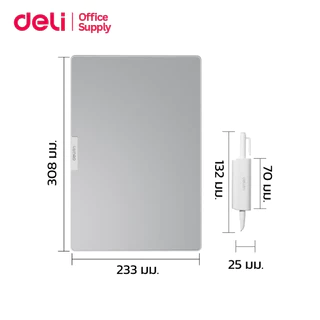 Deli กระดานไวท์บอร์ดแบบแม่เหล็ก เขียนลบได้ ไม่ใช้หมึก ไม่เลอะมือ พร้อมปากกา+แปรงลบ Magic Whiteboard