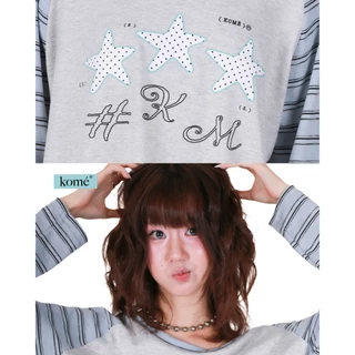 kome.offi เสื้อแขนยาวปาดไหล่โอเวอร์ไซส์ รุ่น yume top