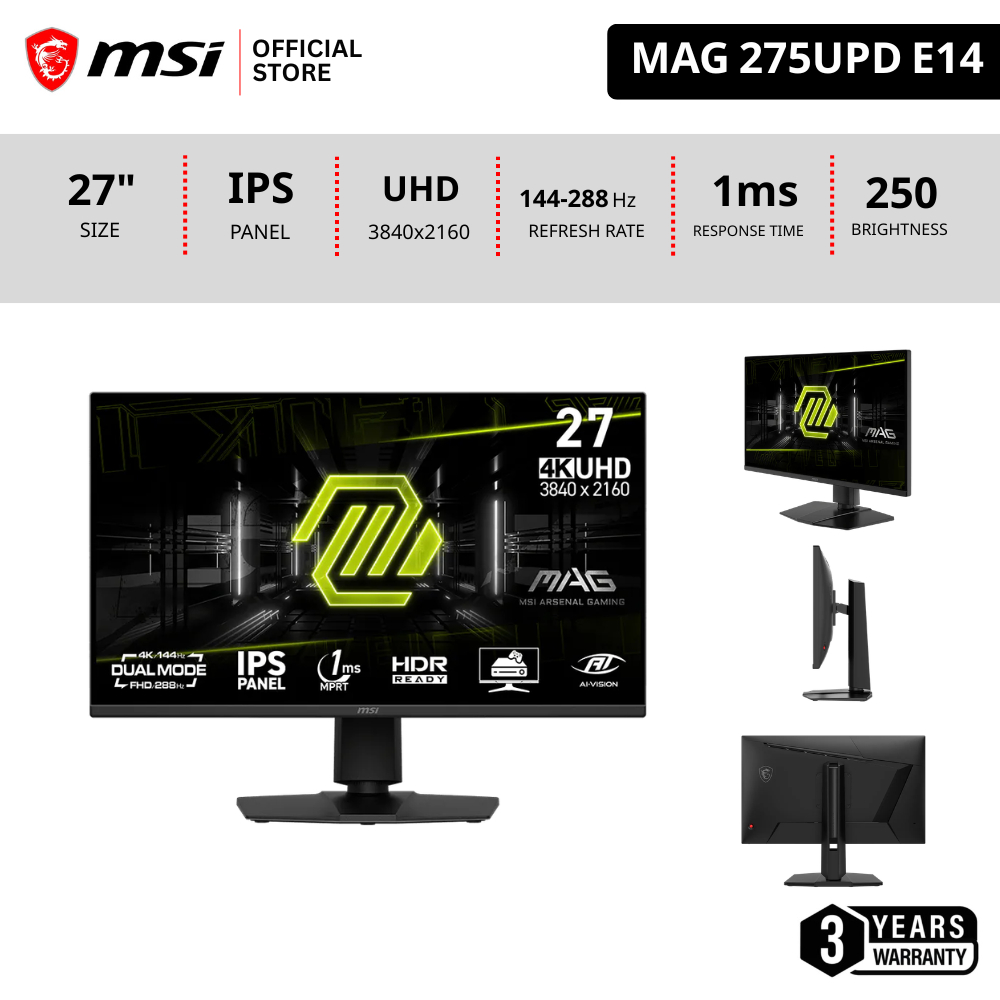 [Pre-เข้า25Sep] MSI MAG 275UPD E14 จอคอมพิวเตอร์ 27นิ้ว IPS Monitor Dual Mode