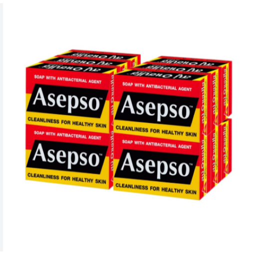 12 ก้อน สบู่ก้อน Asepso 80 กรัม ลดแบคทีเรียและเชื้อโรค