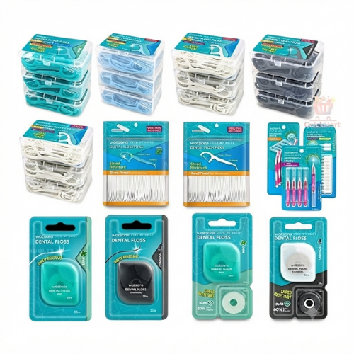 Watsons วัตสัน ก้านขัดฟัน ไหมขัดฟัน​ ขัดซอกฟัน เส้นกลม และแบน​ ชนิดด้าม​ [แพ็กเกจใหม่ ของแท้]