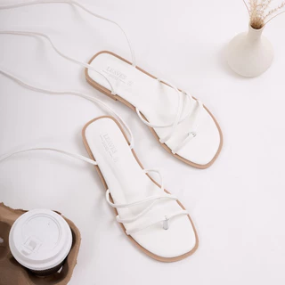 LEAVESSHOES รองเท้าแตะพันขา แฟชั่นผู้หญิง รองเท้าไปทะเล ใส่เที่ยวคาเฟ่ รุ่น RAINY (แนะนำบวก 1ไซส์)