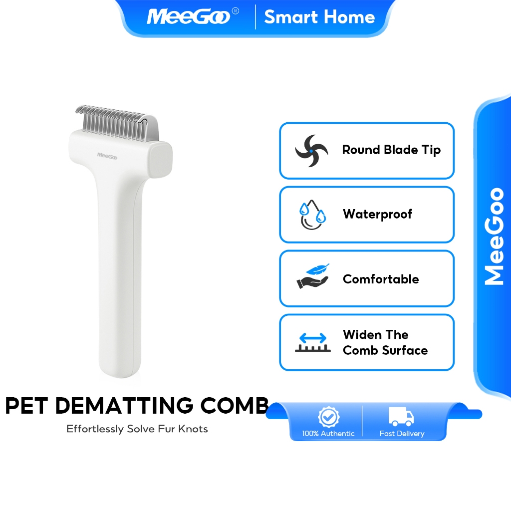 MeeGoo หวีสัตว์เลี้ยง Pet Grooming Brush หวีสางขนที่พันกัน หวีซี่สแตนเลส กำจัดขนลอย