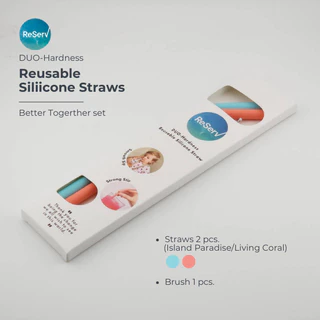ReServ REUSABLE SILICONE STRAWS BETTER TOGETHER SET หลอดซิลิโคนใช้ซ้ำ หลอดรักษ์โลก 2 ความแข็ง รุ่น BETTER TOGETHER