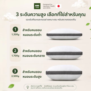 KAWA หมอนหนุนเลือกความสูงได้ รุ่น Kody นุ่มแน่นพิเศษ รองรับคอ บ่า ไหล่ได้ดี