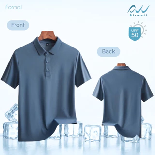 AIRWELL เสื้อยืดคอปกติดแอร์ รุ่น Formal ผ้าIce Silk กันUV ใส่สบาย แห้งไว ไม่ต้องรีด เย็นกว่าเสื้อทั่วไปถึง-8 ํc