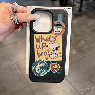 เคสไอโฟน 11 16 สำหรับ IPhone 15 14 16 12 13 Pro Max 7Plus X XS XR Max 7 8 14 16 15 Plus SE การ์ตูนน่ารัก สนูปปี้กราฟฟิตี