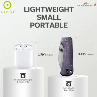 มีดพับ CIVIVI Baby Banter EDC ใบมีด Nitro-V 2.3 นิ้ว ด้าม G10 / Micarta Nested Liner Lock Thumb Stud