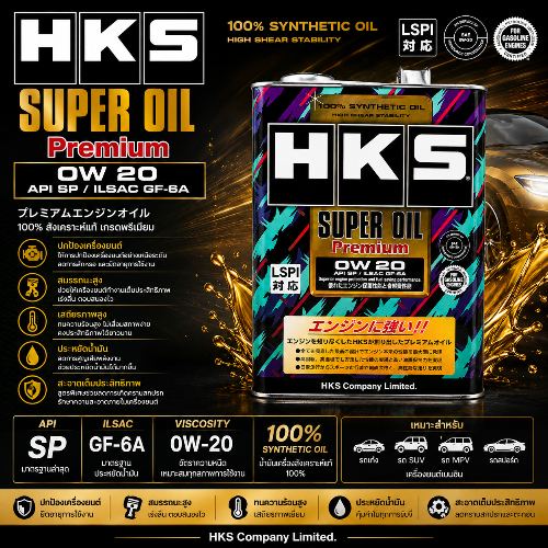 น้ำมันเครื่อง SUPER OIL PREMIUM 0W20 SP HKS 4L (52001-KK006)[55425803]